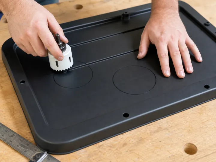 Préparation des ouvertures d’un couvercle DIY
